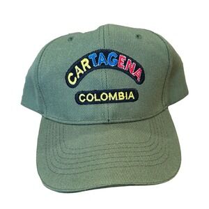 Cartagena Colombia Green Embroidered Yellow Blue Red Adjustable Baseball‎ Cap OS